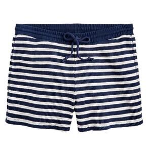 J.Crew Waffle Drawstring Short Striped Navy White XXL NEW